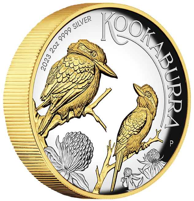 2023 2oz Silver Proof High Relief  Gilded Coin