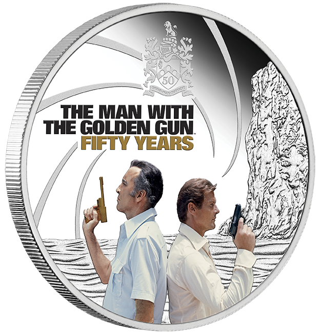 James Bond - The Man with the Golden Gun 50th Anniversary 2024 1oz Silver Proof Coloured Coin