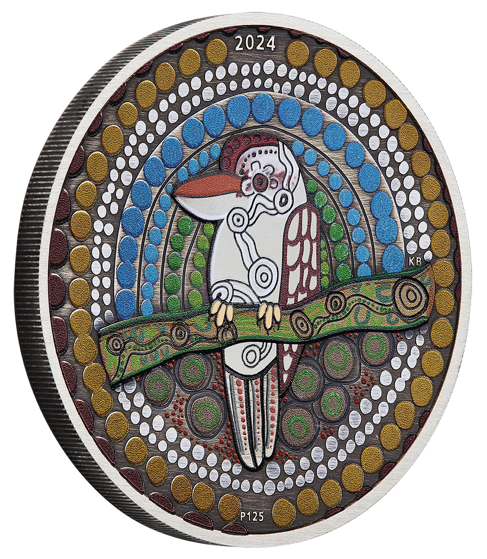 Kookaburra Kaa Kaa 2024 2oz Silver Antiqued Coloured Coin