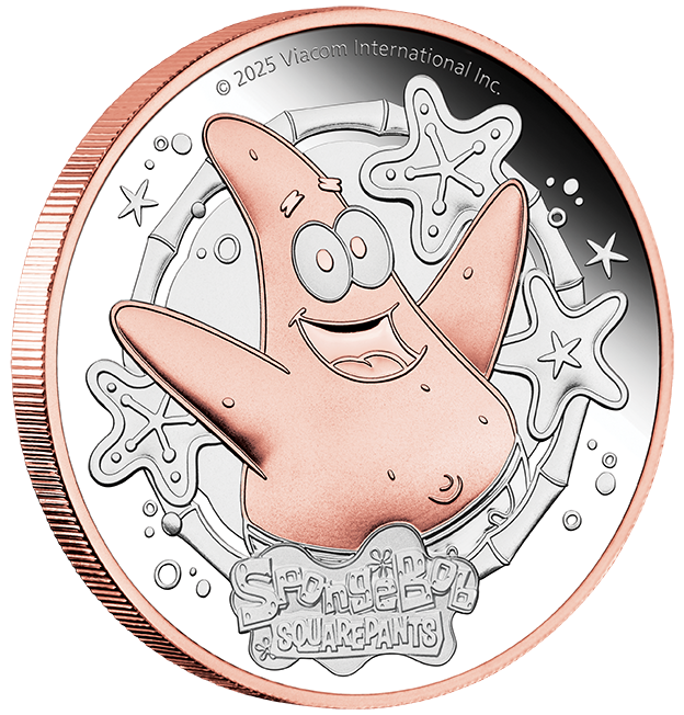 2025 2oz Spongebob Squarepants- Patrick Star Silver Proof Gilded Coin
