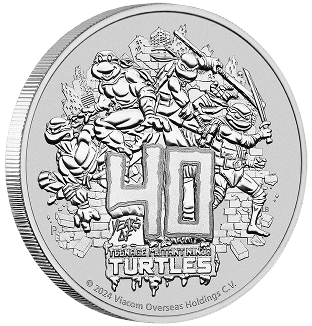 Teenage Mutant Ninja Turtles 40th Anniversary 2024 1oz Silver Coin in Card