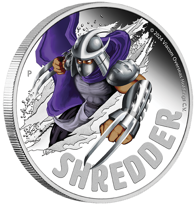 Teenage Mutant Ninja Turtles - Shredder 2024 1oz Silver Coloured Proof Coin