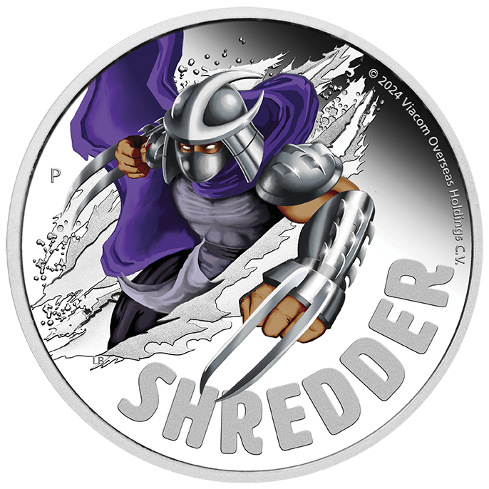 Teenage Mutant Ninja Turtles - Shredder 2024 1oz Silver Coloured Proof Coin