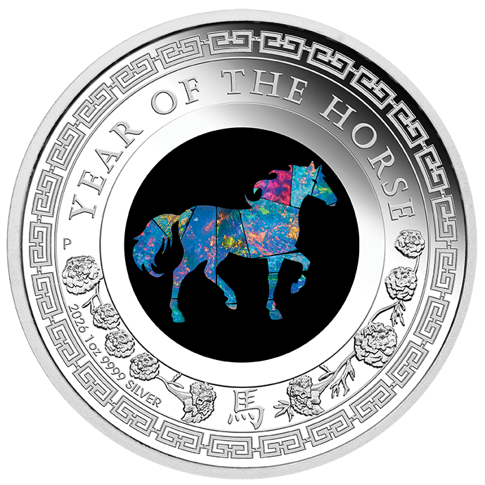 2026 1oz Opal Lunar Horse Silver Proof Coin.