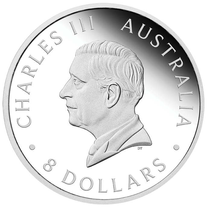 2025 5oz Silver Proof Incused Coin. Australian Kookaburra 35th Anniversary