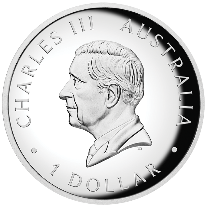 2025 1oz Silver Proof Coloured High Relief Coin. Australian Kangaroo