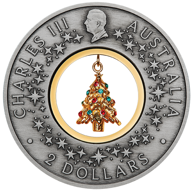 Santa's Workshop 2025 2oz Silver Antiqued Coloured Coin