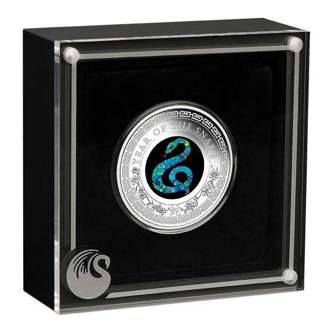 2025 $1 1oz Silver Proof Coin. Australian Opal Lunar Series 2025 Year of the Snake.
