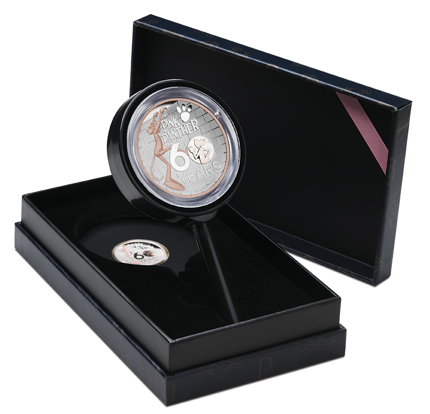 Pink Panther 60th Anniversary 2024 5oz Silver Proof High Relief Gilded Coin