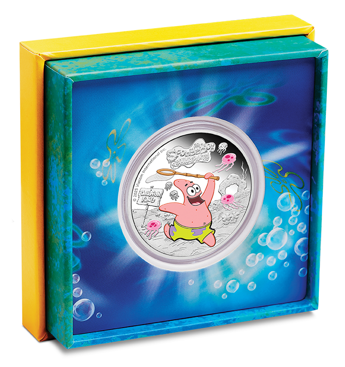 2025 1oz Silver Proof Coloured Coin. SpongBob SquarePants. Patrick