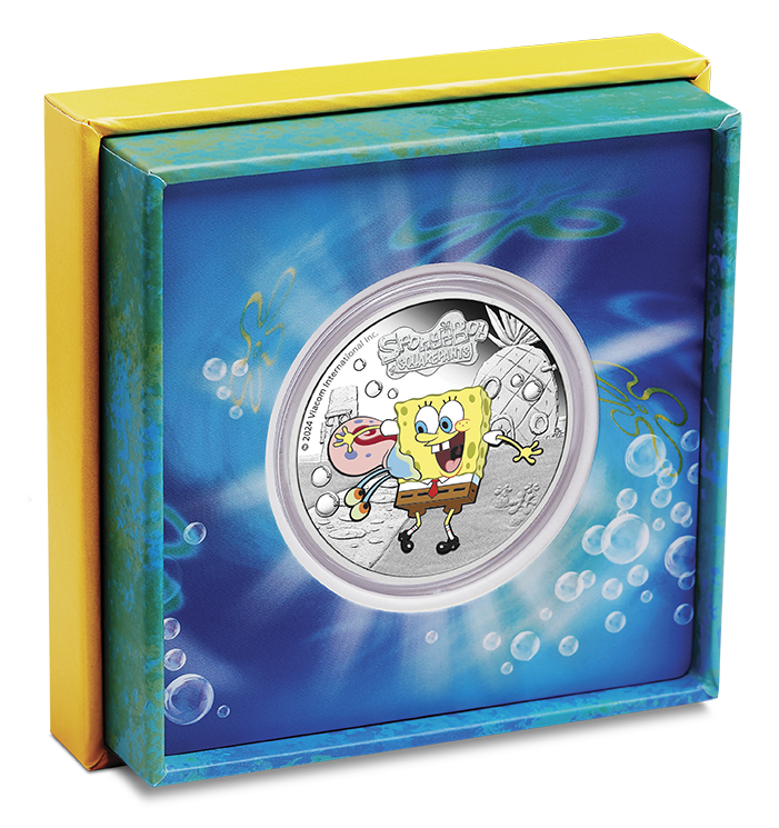 Spongebob Squarepants - Spongebob & Gary 2024 1oz Silver Proof Coloured Coin