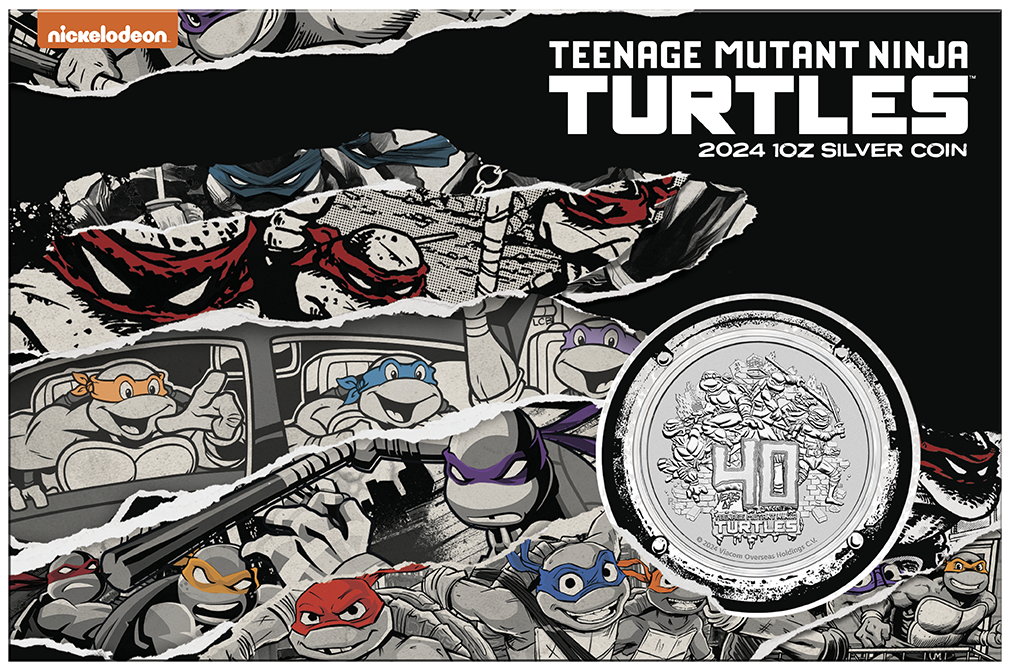 Teenage Mutant Ninja Turtles 40th Anniversary 2024 1oz Silver Coin in Card