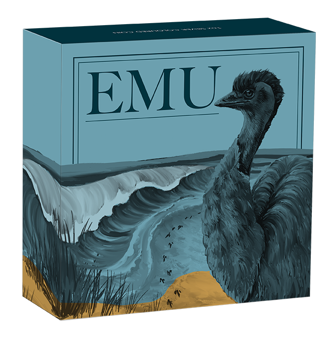 2025 $1 1oz Silver Colouted Coin. Australian Emu.