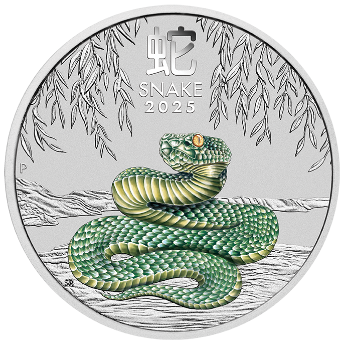 2025 $1 1oz Silver Carded Coin. Melbourne ANDA Special. Australian Lunar Series III. Year of the Snake.