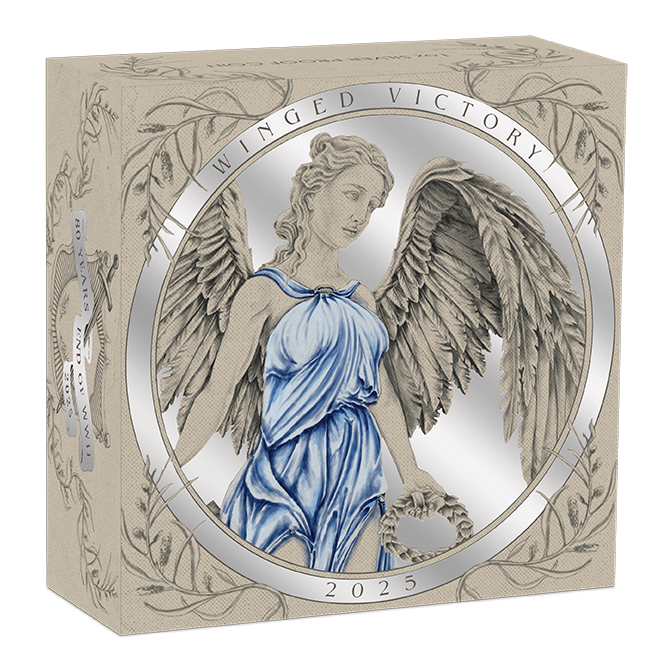 2025 1oz Silver Proof Coin. 80th Anniversary End of WWII Winged Victory.
