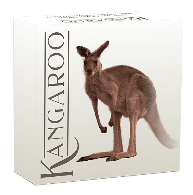 2025 1oz Silver Proof Coloured High Relief Coin. Australian Kangaroo
