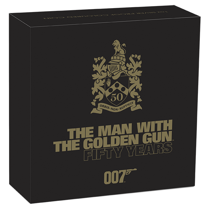 James Bond - The Man with the Golden Gun 50th Anniversary 2024 1oz Silver Proof Coloured Coin
