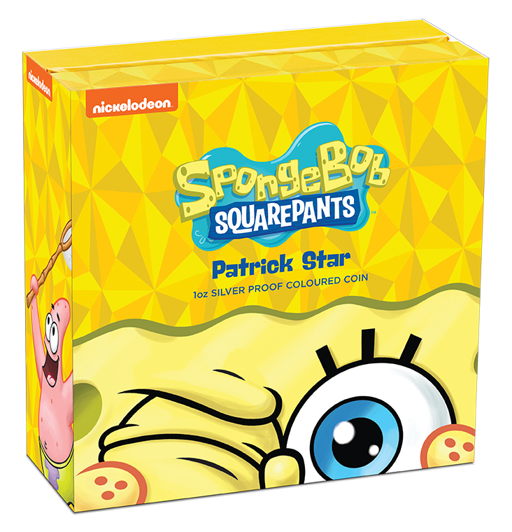2025 1oz Silver Proof Coloured Coin. SpongBob SquarePants. Patrick