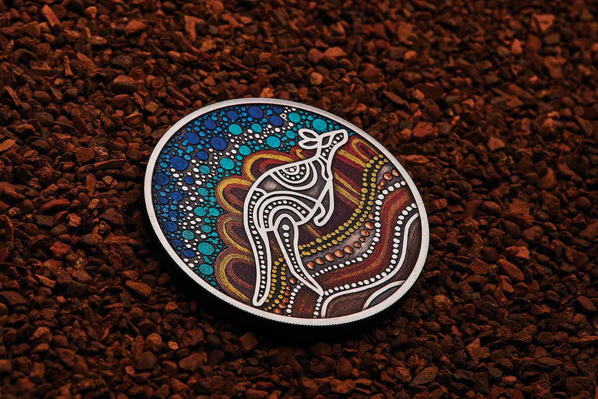 2023 Kangaroo Yongka 2oz Silver Antiqued Coloured Coin
