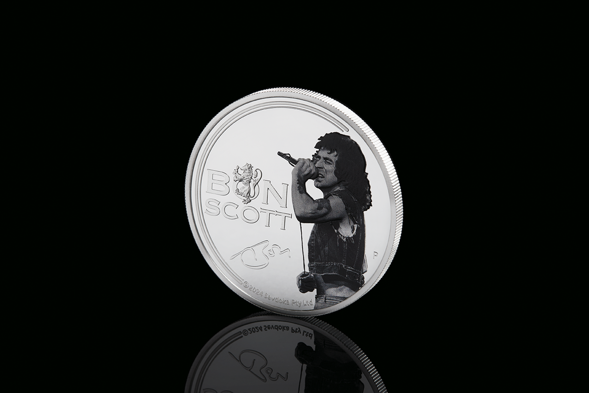 Bon Scott 2024 1oz Silver Proof Coloured Coin