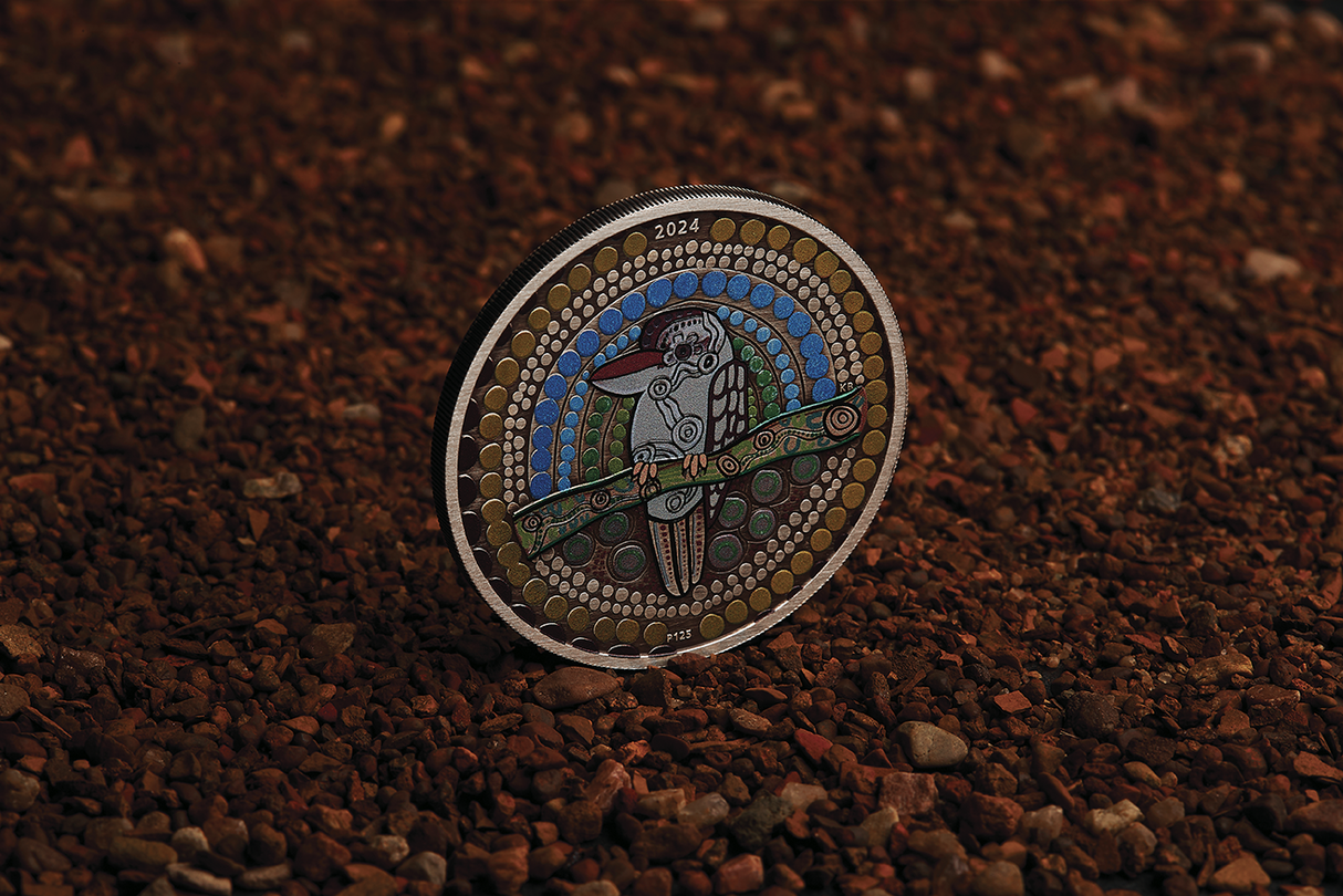 Kookaburra Kaa Kaa 2024 2oz Silver Antiqued Coloured Coin