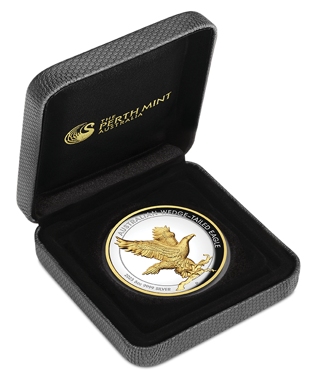 2023 Australian Wedge-Tailed Eagle 5oz Silver Proof High Relief Gilded Coin