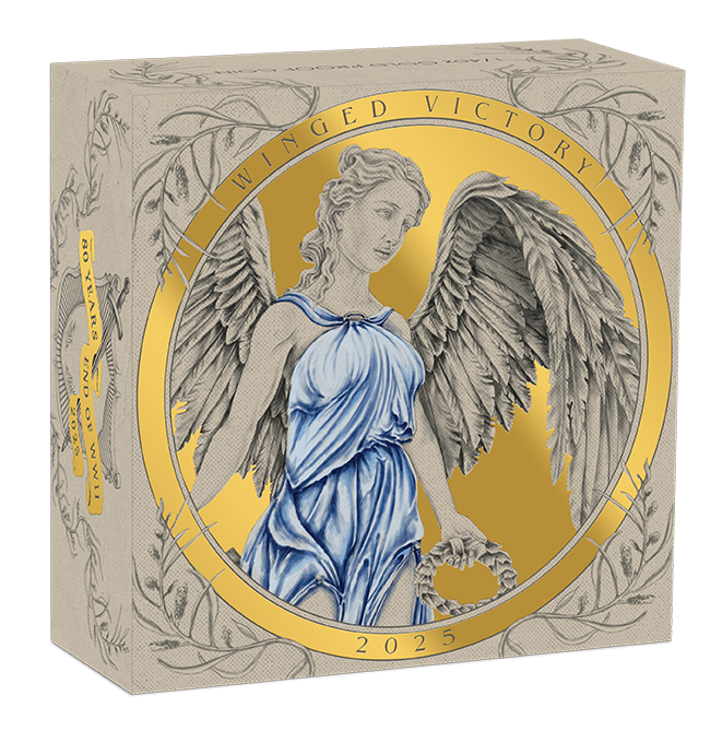 2025 1/4oz Gold Proof Coin. 80th Anniversary End of WWII Winged Victory