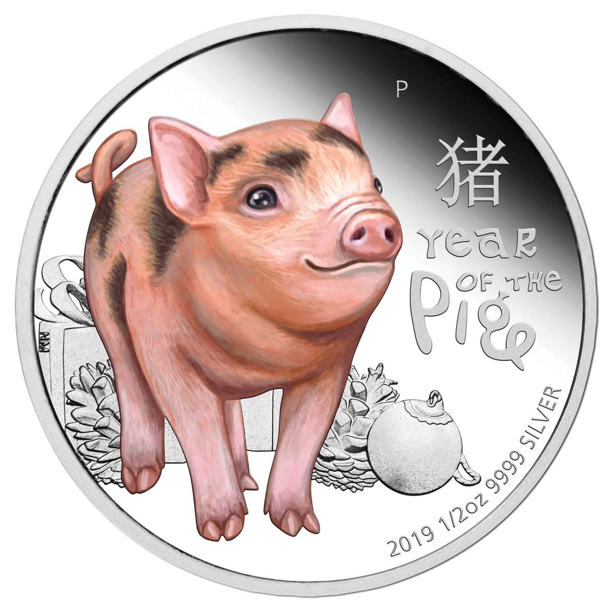 2019 Baby Pig 1/2oz Silver Proof Coin.
