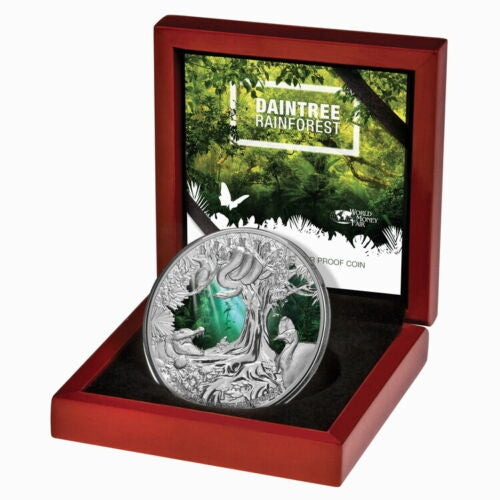 2022 $10 Niue 5oz Silver Proof Coin - Daintree Rainforest (World Money Fair Release)