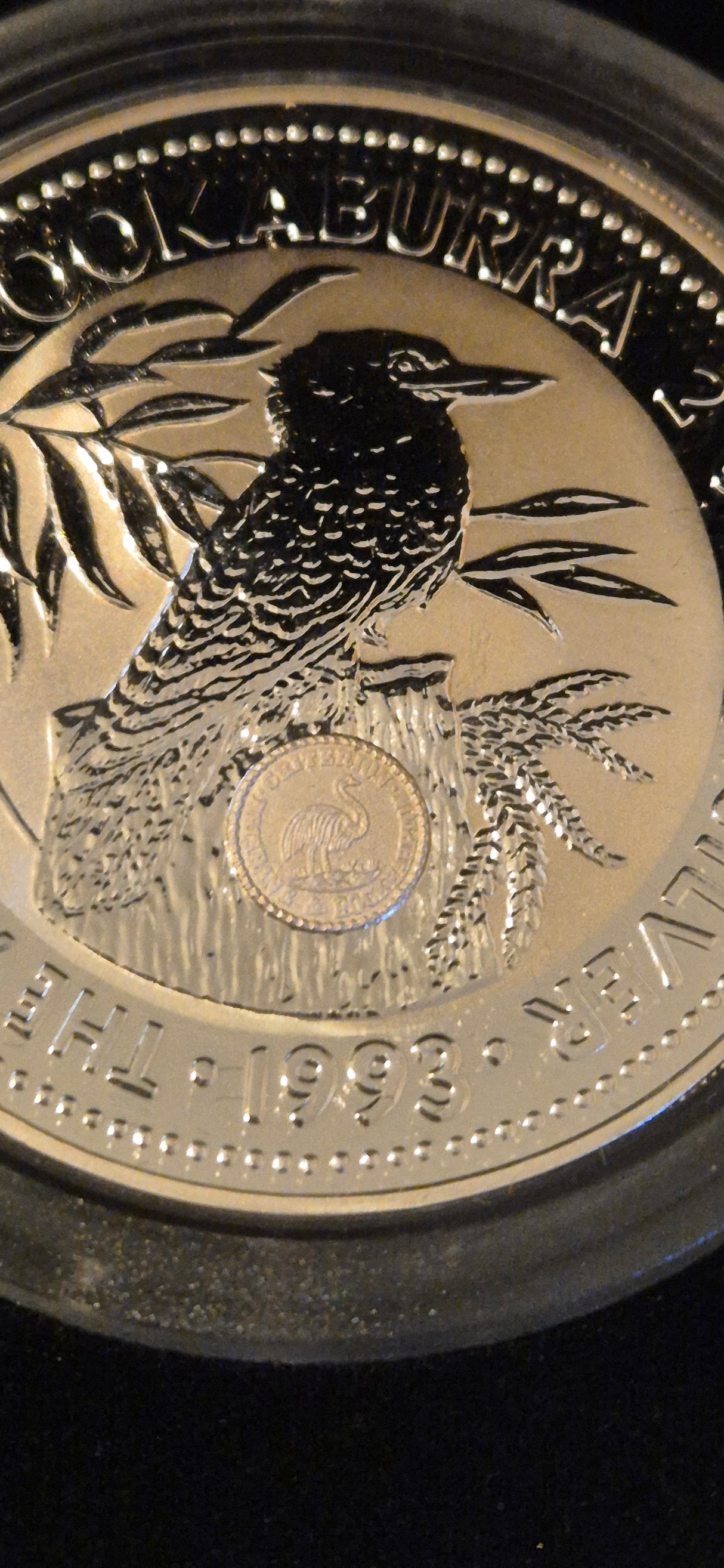 Australia 1993 Kookaburra Emu Privy 2oz Fine Silver