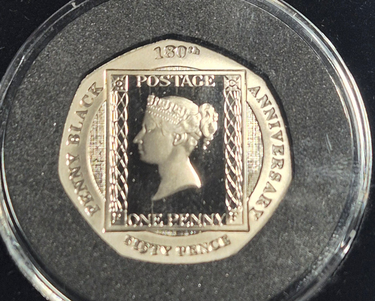 2020 PENNY BLACK 50p FIFTY PENCE SILVER PROOF COIN