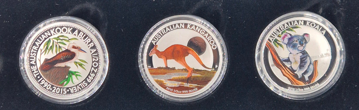 2015 Australian Outback 3-Coin Coloured 1/2oz Silver Collection