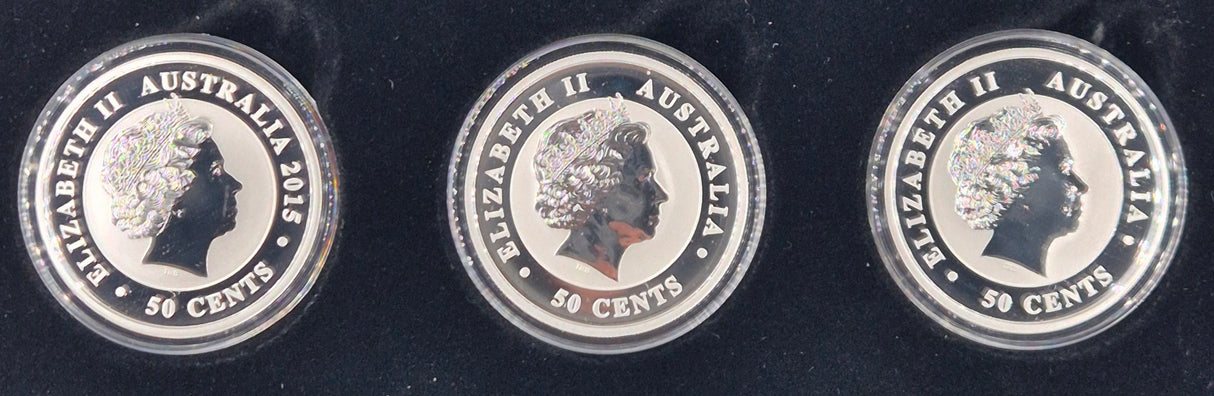 2015 Australian Outback 3-Coin Coloured 1/2oz Silver Collection