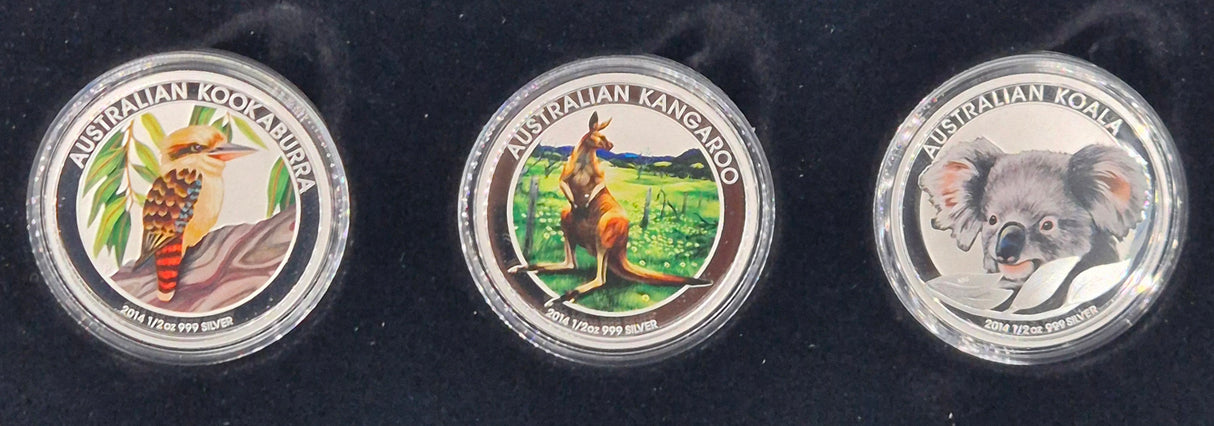 2014 Australian Outback 3-Coin Coloured 1/2oz Silver Collection