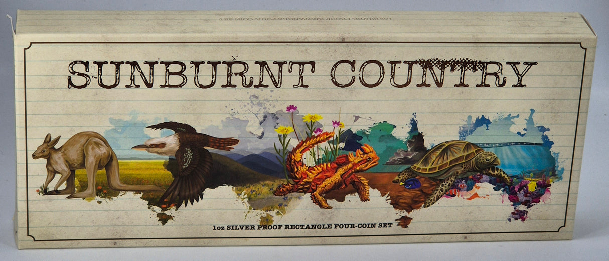 2015 Sunburnt Country 4-Coin 1oz Silver Proof Rectangle Set