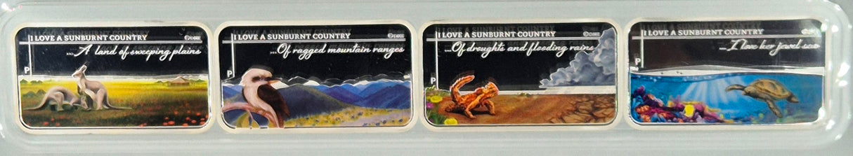 2015 Sunburnt Country 4-Coin 1oz Silver Proof Rectangle Set