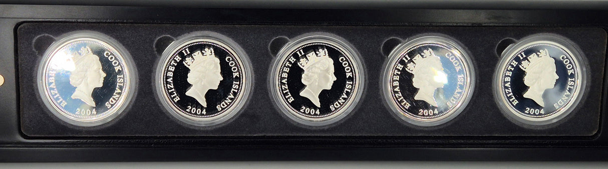2004 Great Rail Journeys of the World 5-Coin 1oz Silver Set