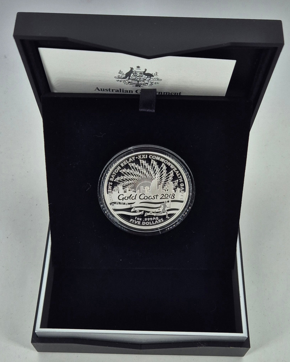 2017 Queen’s Baton Relay $5 Silver Proof Coin – 2018 Gold Coast Commonwealth Games