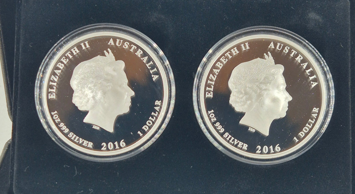 2016 50th Anniversary of Decimal Currency 1c & 2c 1oz Silver Proof 2-Coin Set