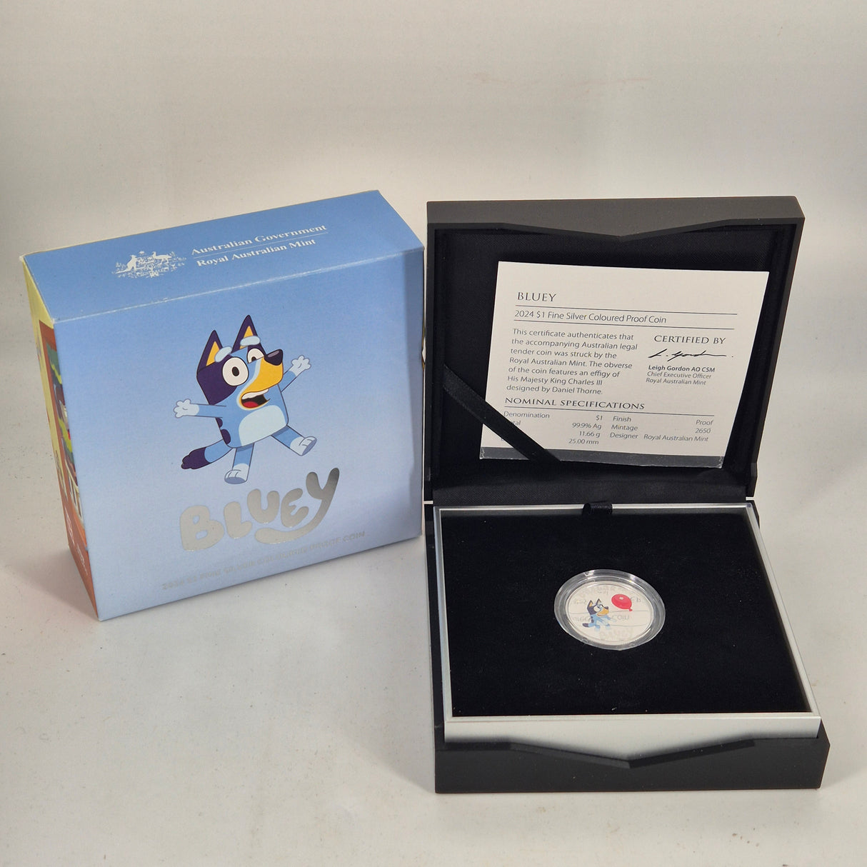 2024 $1 Bluey Fine Silver Coloured Proof Coin