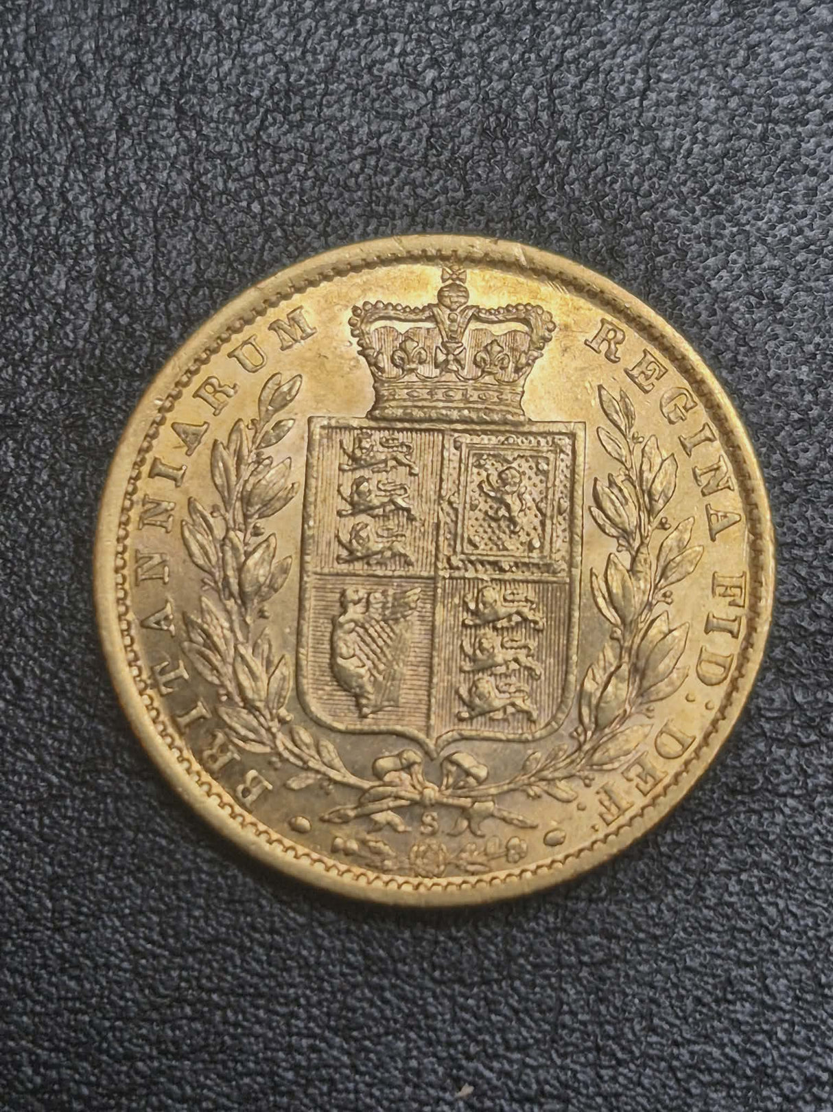 1873-S Shield Sovereign. Victoria. gVF.