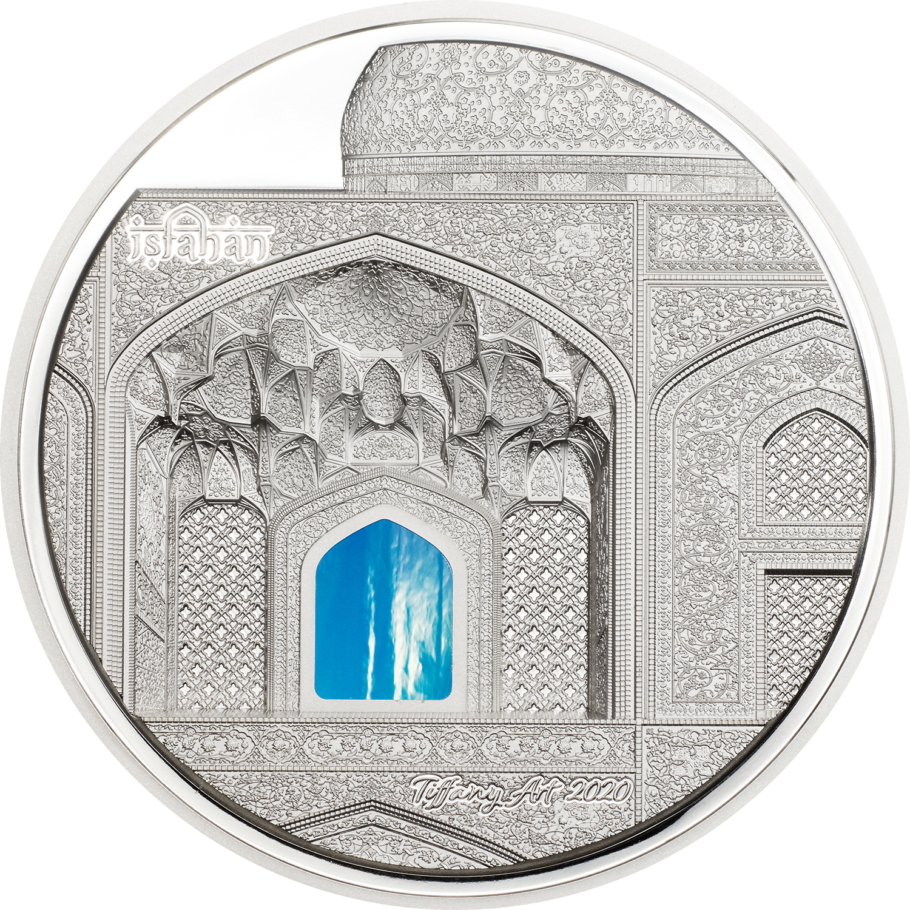 2020 $20 Palau 3oz Silver Proof Coin - Tiffany Art: Isfahan