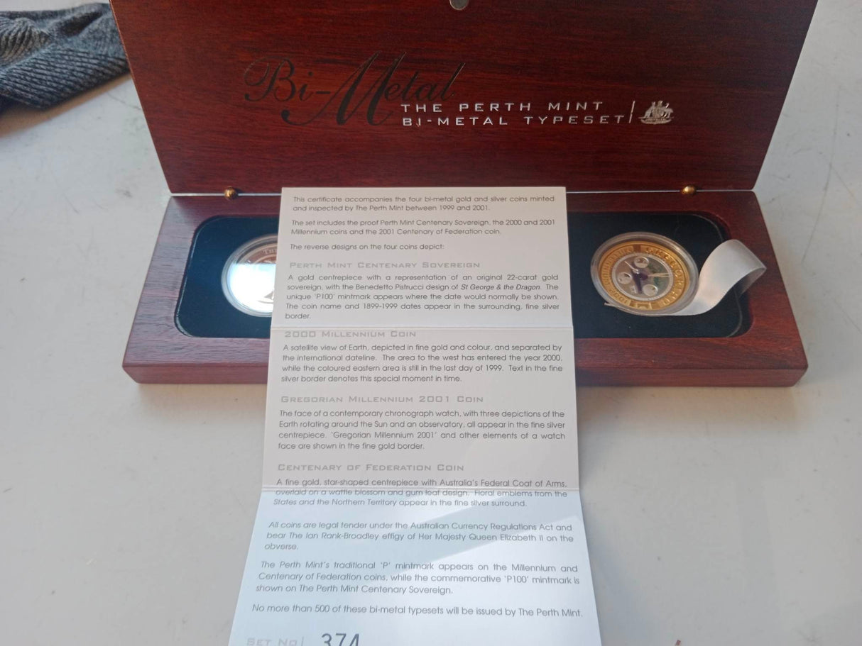 2001 Bi-Metal Perth Mint Typeset.