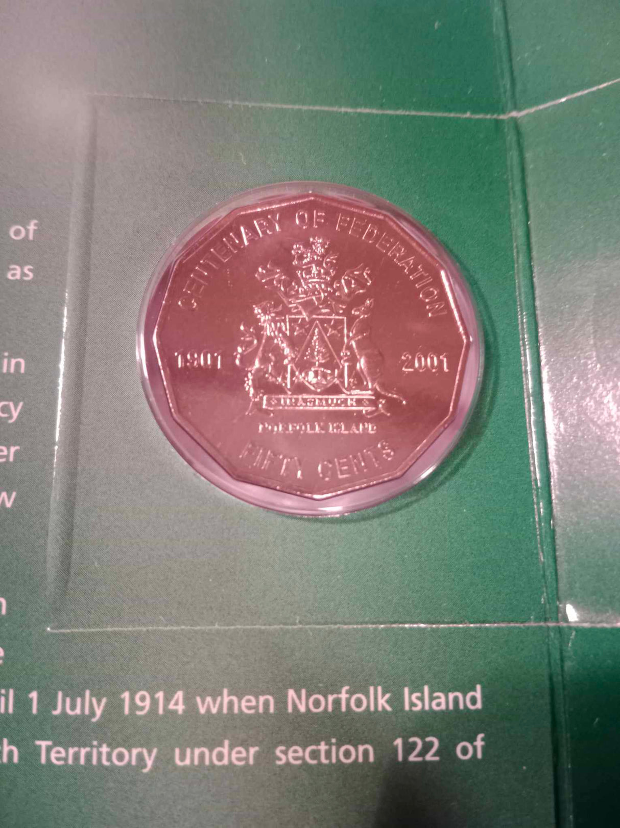 2001 State Series Uncirculated Three Coin Set. Norfolk Island