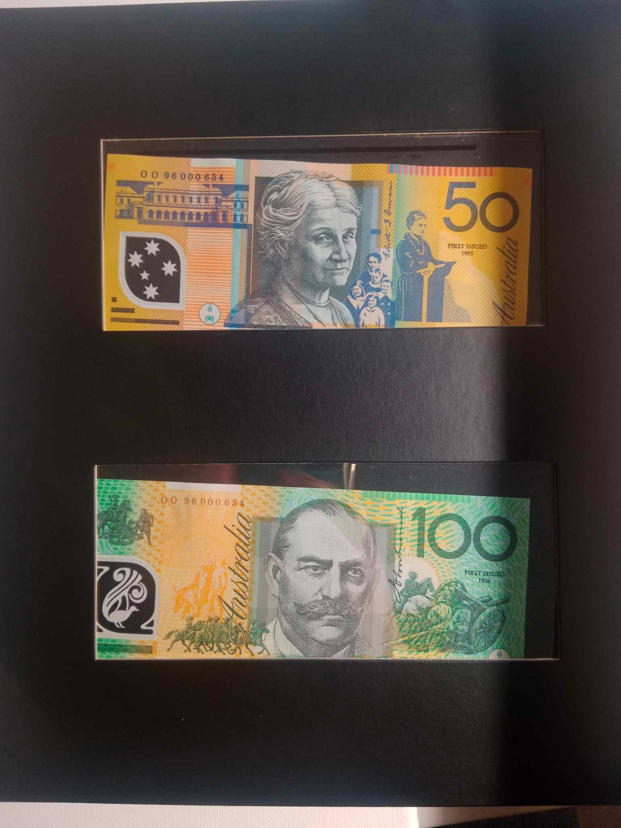 1996 Australian Polymer Note Portfolio. World's First Series of Circulating Polymer Notes