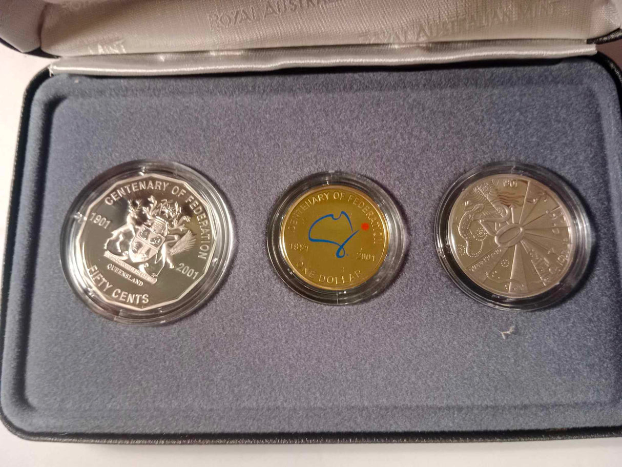 2001 State Series. 3 Coin Proof Set. Queensland