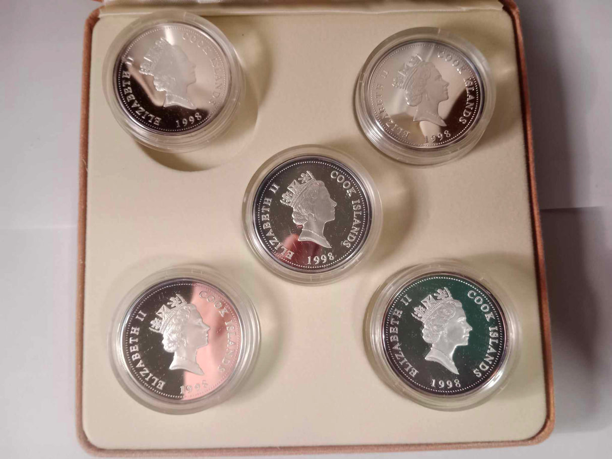 1998 The Australian Fauna Coloured Silver Coin Series. 5 coin set.