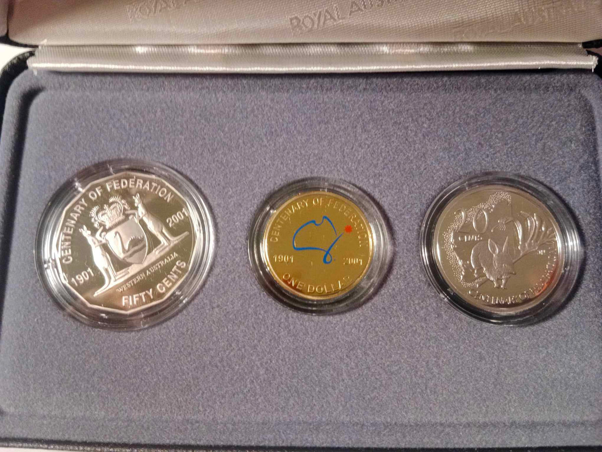 2001 State Series. 3 Coin Proof Set. Western Australia