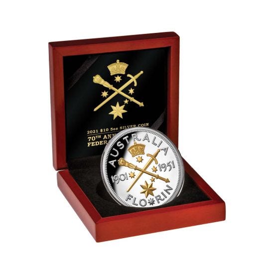 2021 $10 Niue 5oz Silver Proof Coin - Jubilee Florin