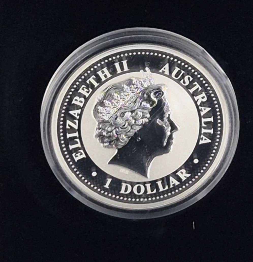 2007 $1 1oz Silver Proof Coin – Year of the Pig Coloured Edition